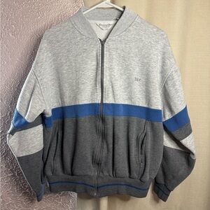 vintage Christian Dior Monsieur track jacket in a gray& blue color-block size L
